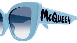 Alexander McQueen AM0347S women Blue Cat Eye Sunglasses