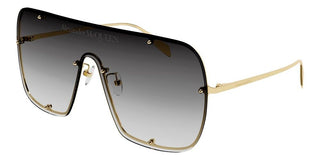 Alexander McQueen AM0362S unisex Gold Shield Sunglasses