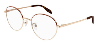 Alexander McQueen AM0369O unisex Gold Geometric Eyeglasses