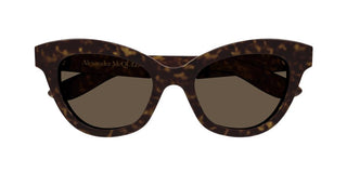 Alexander McQueen AM0391S women Havana Squared Sunglasses