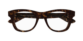 Alexander McQueen AM0396O men Havana Squared Eyeglasses