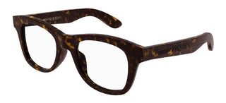 Alexander McQueen AM0396O men Havana Squared Eyeglasses