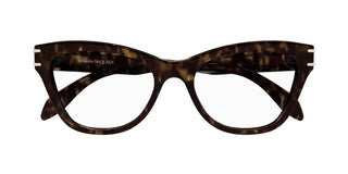 Alexander McQueen AM0401O women Havana Squared Eyeglasses