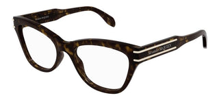 Alexander McQueen AM0401O women Havana Squared Eyeglasses