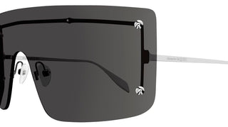 Alexander McQueen AM0412S unisex Black Shield Sunglasses