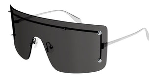 Alexander McQueen AM0412S unisex Black Shield Sunglasses