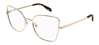 Alexander McQueen AM0416O women Havana Squared Eyeglasses