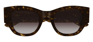 Alexander McQueen AM0420S women Havana Squared Sunglasses