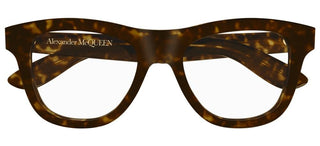 Alexander McQueen AM0421O men Havana Squared Eyeglasses