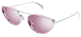 Alexander McQueen AM0424S women Silver Round Sunglasses