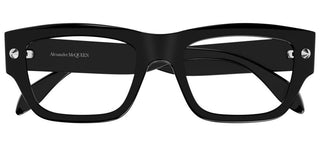 Alexander McQueen AM0428O unisex Black Squared Eyeglasses