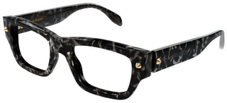 Alexander McQueen AM0428O unisex Havana Squared Eyeglasses