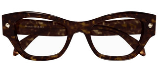 Alexander McQueen AM0429O women Havana Cat Eye Eyeglasses