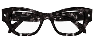 Alexander McQueen AM0429O women Black Cat Eye Eyeglasses