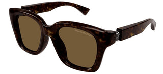 Alexander McQueen AM0432SA men Havana Squared Sunglasses