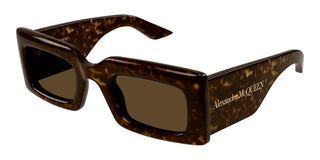 Alexander McQueen AM0433S women Havana Squared Sunglasses