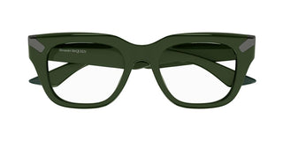 Alexander McQueen AM0443O men Green Squared Eyeglasses