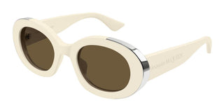 Alexander McQueen AM0445S women White Round Sunglasses