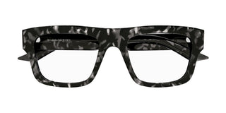 Alexander McQueen AM0452O men Havana Squared Eyeglasses