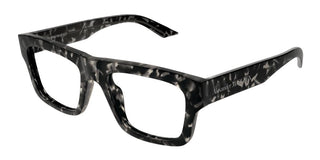 Alexander McQueen AM0452O men Havana Squared Eyeglasses