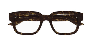 Alexander McQueen AM0454O men Havana Squared Eyeglasses