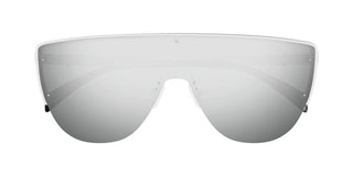 Alexander McQueen AM0457S men Silver Shield Sunglasses