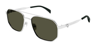 Alexander McQueen AM0458S men Silver Pilot Sunglasses