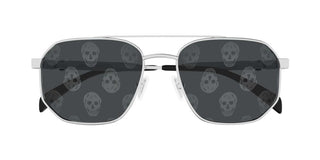 Alexander McQueen AM0458S men Silver Pilot Sunglasses