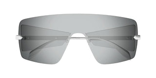 Alexander McQueen AM0460S men Silver Shield Sunglasses