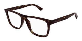 Alexander McQueen AM0463O men Havana Squared Eyeglasses