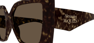 Alexander McQueen AM0467S women Havana Butterfly Sunglasses