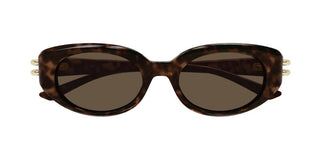 Alexander Mcqueen Am0469s Women Havana Oval Sunglasses