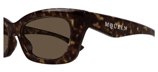 Alexander McQueen AM0474S women Havana Squared Sunglasses