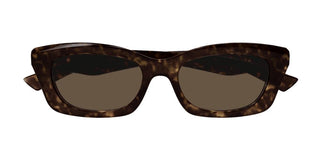 Alexander McQueen AM0474S women Havana Squared Sunglasses