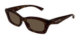 Alexander McQueen AM0474S women Havana Squared Sunglasses