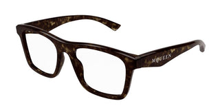 Alexander McQueen AM0475O unisex Havana Squared Eyeglasses