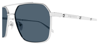 Alexander McQueen AM0477S men Silver Pilot Sunglasses