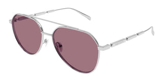 Alexander McQueen AM0478S men Silver Pilot Sunglasses