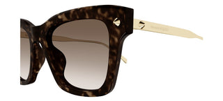 Alexander McQueen AM0483S women Havana Squared Sunglasses