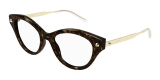 Alexander McQueen AM0485O women Brown Squared Eyeglasses