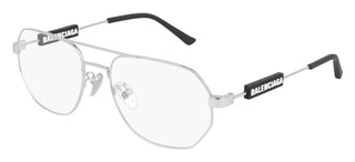 Balenciaga BB0117O unisex Silver Pilot Eyeglasses