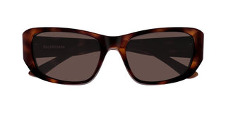 Balenciaga Bb0365s Unisex Havana Rectangle Sunglasses