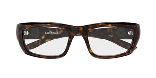 Balenciaga BB0411O unisex Havana Rectangle Eyeglasses