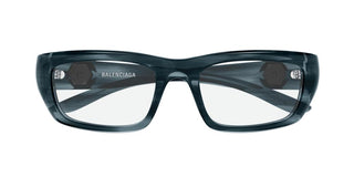 Balenciaga BB0411O unisex Blue Rectangle Eyeglasses