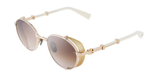 Balmain BRIGADE - I unisex Gold Round Sunglasses