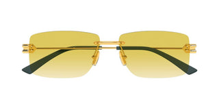 Bottega Veneta BV1126S men Gold Rectangle Sunglasses