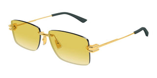 Bottega Veneta BV1126S men Gold Rectangle Sunglasses