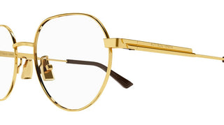 Bottega Veneta BV1239O unisex Gold Round Eyeglasses