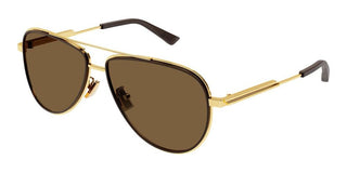 Bottega Veneta BV1240S men Gold Pilot Sunglasses