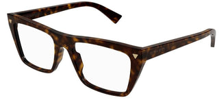 Bottega Veneta BV1258O unisex Havana Squared Eyeglasses